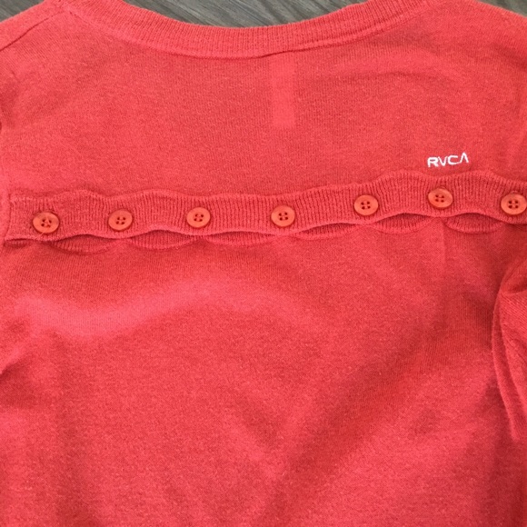 long Red RVCA cardigan size xs - Picture 3 of 8